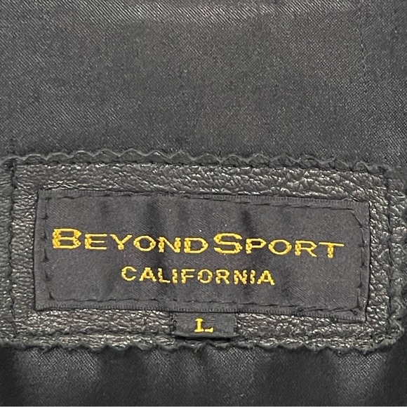 Beyond Sport California Soft Black 100% Leather One Button Jacket Pockets Sz L - Picture 7 of 9
